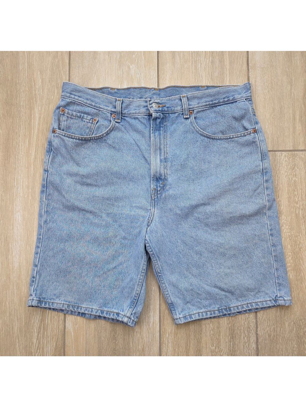Levis 505 Denim Shorts Mens 37x9 Light Wash Regular Fit 100% Cotton Jean Jorts